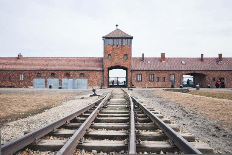 Vías de tren en Birkenau